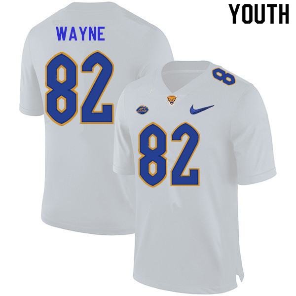 Youth #82 Jared Wayne Pitt Panthers College Football Jerseys Sale-White
